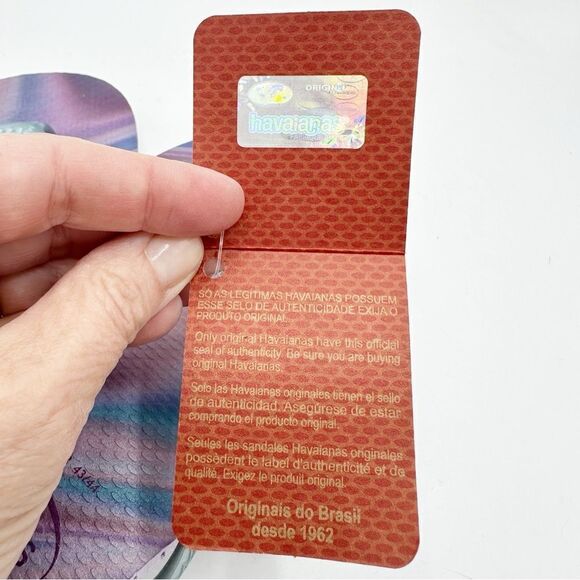 Haviannas Quiet Lilac Metallic Strap Slim Flip Flops US 11/12 - Picture 8 of 10